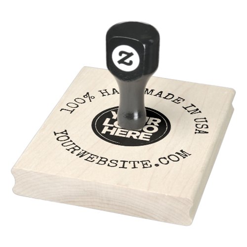 Round Business Logo Handmade in USA Rubber Stamp
