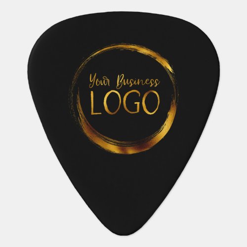 Round Business Logo on Black Promo Guitar Pick