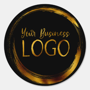 Round Business Logo on Black Promo Sign