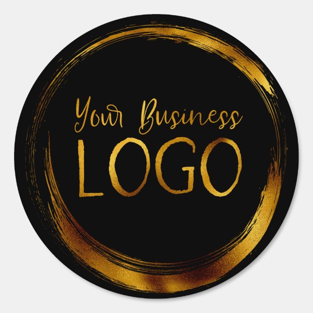 Round Business Logo on Black Promo Sign (Front)