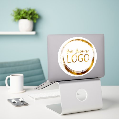 Round Business Logo on White Promo Sticker