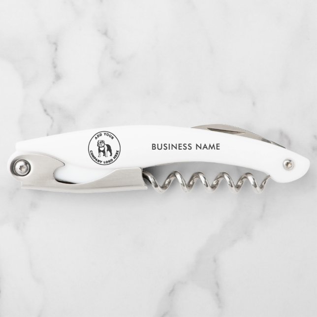 Round Business Logo Professional Tradesman Name Waiter's Corkscrew (Front)