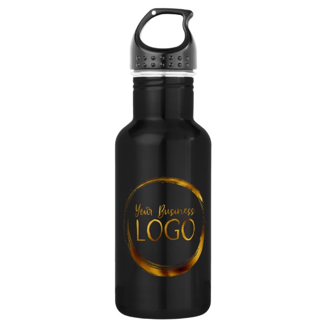 Round Business Logo Promo Stainless Steel Water Bottle (Front)