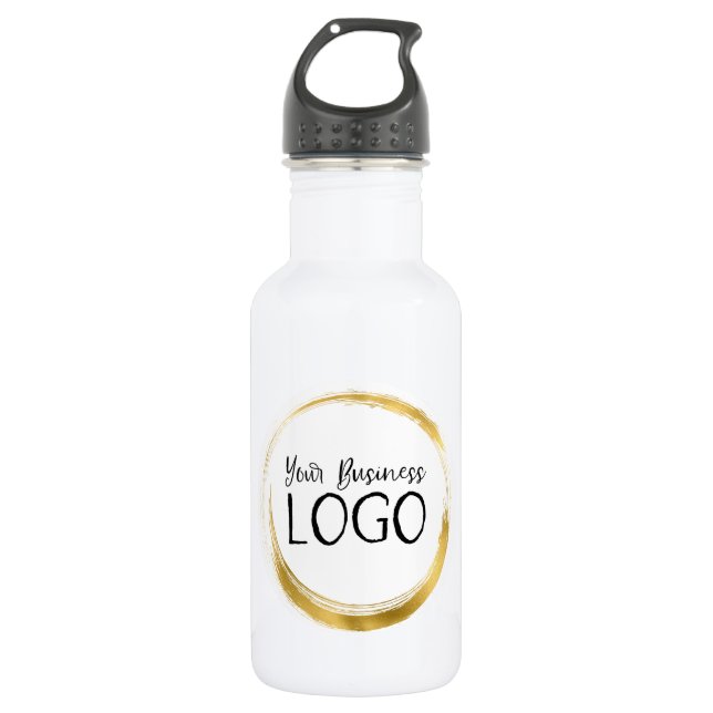Round Business Logo Promo Stainless Steel Water Bottle (Front)