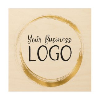 Round Business Logo Promo Wood Wall Art