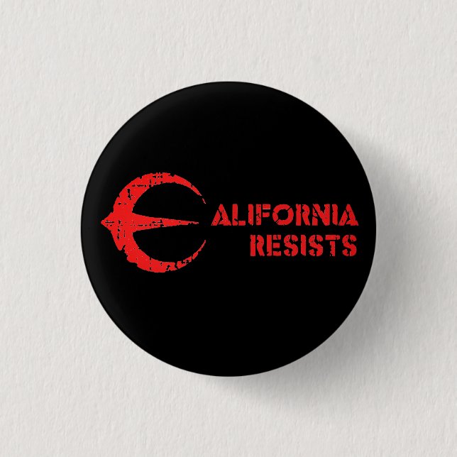 Round Button, Large, 3 Inch California Resists Button (Front)