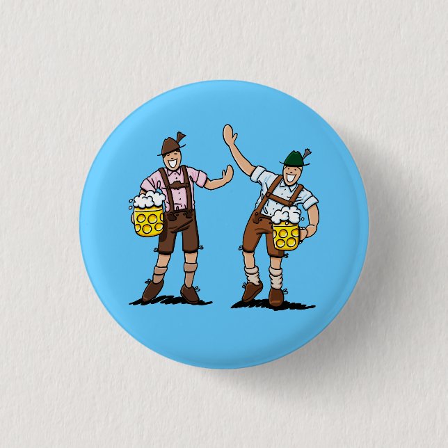Round Button Lederhosen Bavarians Beer (Front)