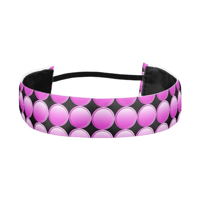 ROUND BUTTON - pink gradient + your ideas Athletic Headband (Front)