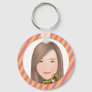 Round Button, Standard, 2¼ Inch Button Keychain