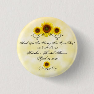 Round Button Sunflower Bridal Shower