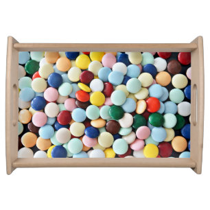 Round candies serving tray