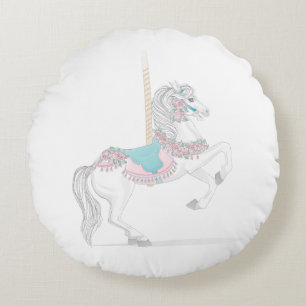 Round Carousel Horse Pillow