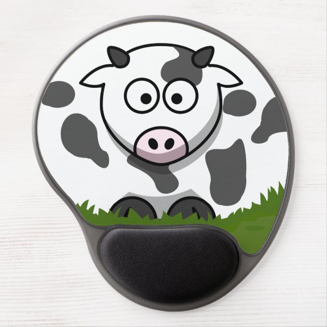 Round Cartoon Cow Gel Mouse Pad (Front)