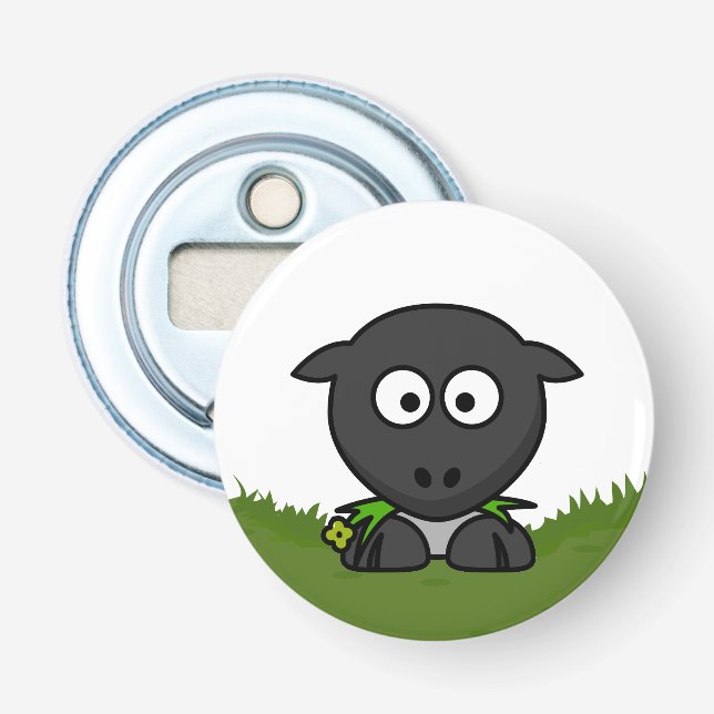 Round Cartoon Sheep Bottle Opener (Front)