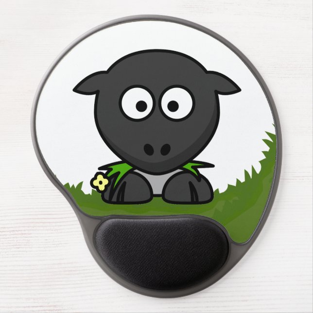Round Cartoon Sheep Gel Mouse Pad (Front)