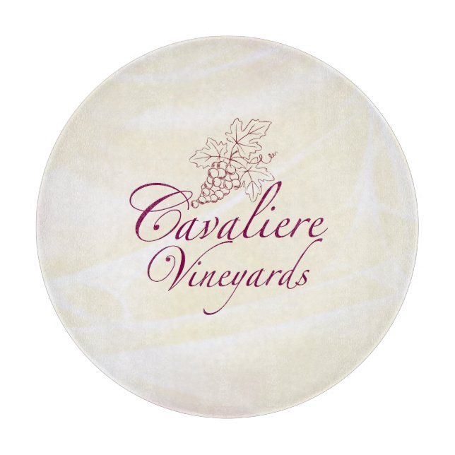 Round Cavaliere Vineyards Cutting Board (Front)