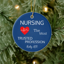 Round Ceramic Nurse Ornament