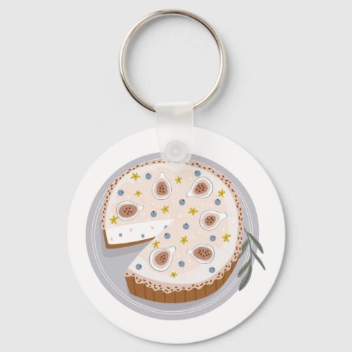Round Cheesecake Keychain