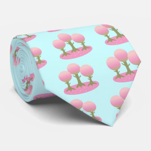 Round Cherry Blossom Trees Neck Tie