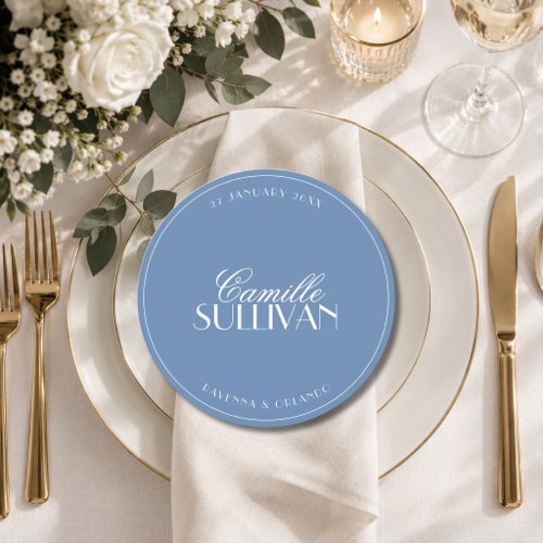 Round Chic Wedding Reception Dinner Thank You Card