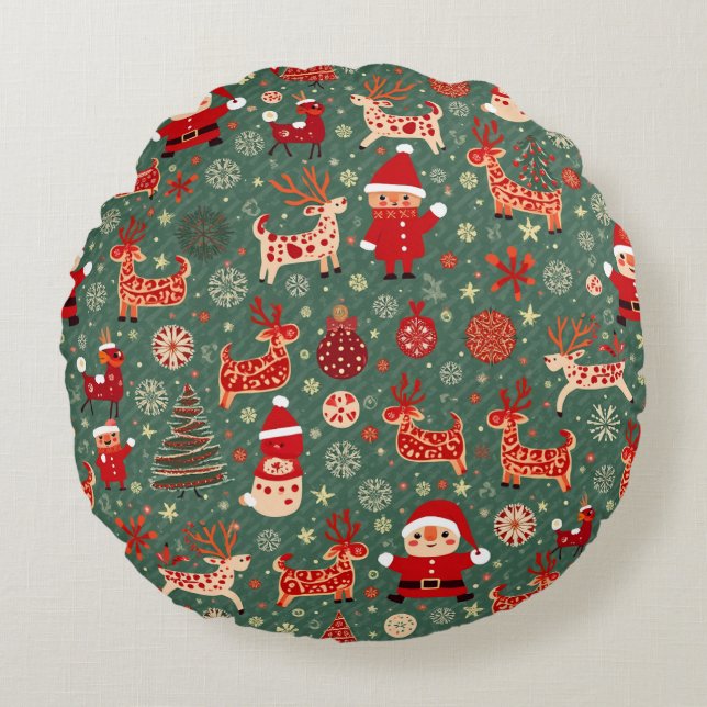 Round Christmas Cushion (Front)
