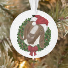 Round Christmas Goat Ornament