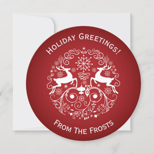 Round Christmas Greeting Card with Your Photo