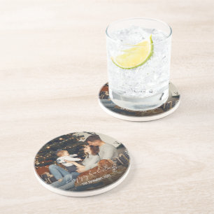 Round Christmas Holiday Coaster