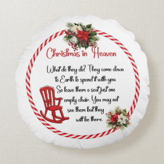 Round Christmas in Heaven Round Pillow