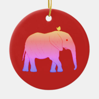 Round Christmas Ornament Elephants