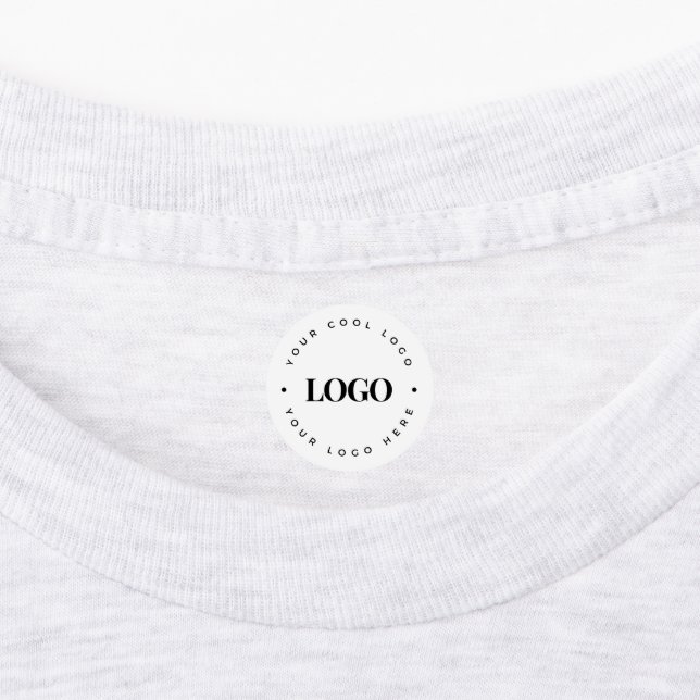 Round Circle Business Logo Minimal Plain Clothing Kids' Labels (Affixed)