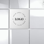 Round Circle Custom Business Logo Branded Company Ceramic Tile<br><div class="desc">Design your custom logo ceramic tile with this editable template,  featuring circle round logo. Easily add your logo by clicking on the "personalize" option.</div>