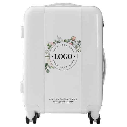 Round Circle Custom Company Logo Floral Greenery  Luggage