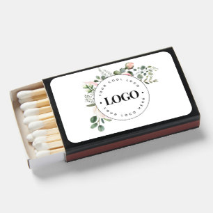 Round Circle Custom Company Logo Floral Greenery  Matchboxes