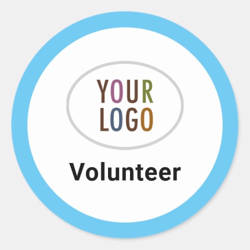 Round Circle Volunteer Custom Stickers with Logo
