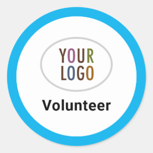 Round Circle Volunteer Custom Stickers with Logo