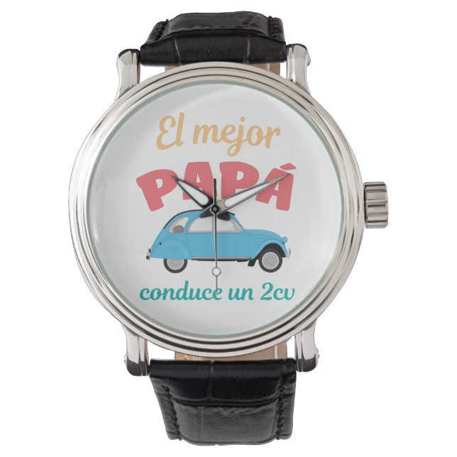 Round Clock Big Tee The Best Dad conduc Watch (Front)