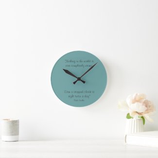 Round Clock with Paulo Coelho Quote