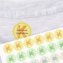 Round Clothing Labels Initial Name Template Kids