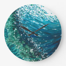Round Coastal Wave Clock by Margaret Juul