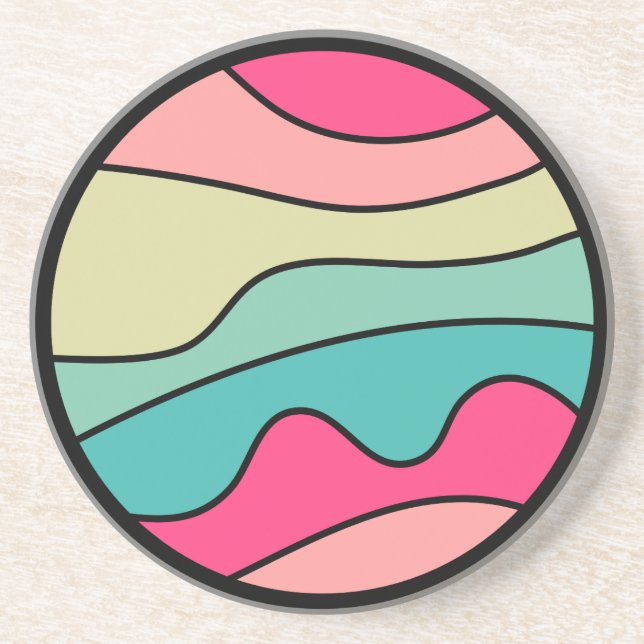 Round Color Abstract 160422(01) Coaster (Front)