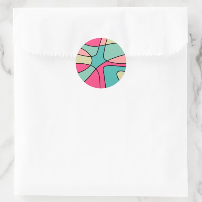 Round Color Abstract 160422(04) Classic Round Sticker (Bag)
