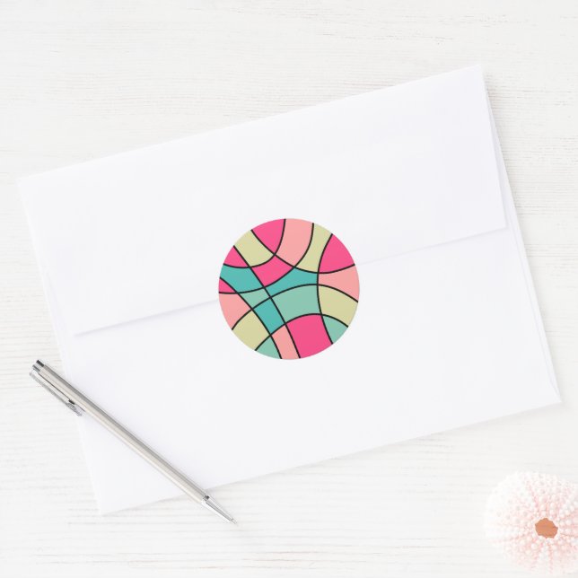Round Color Abstract 160422(06) Classic Round Sticker (Envelope)