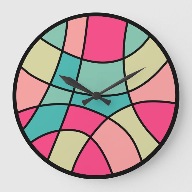 Round Color Abstract 160422(07) Large Clock (Front)