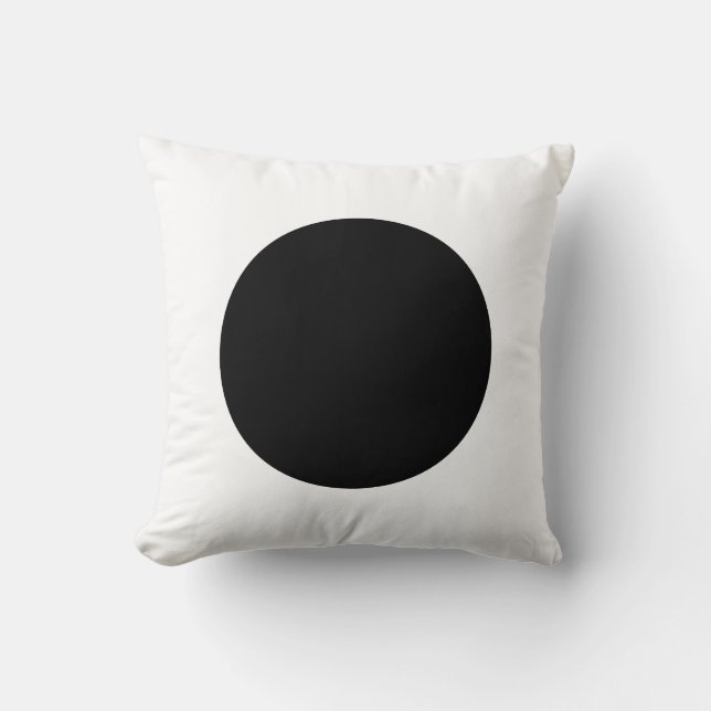 Round Colors - Black Throw Pillow (Front)