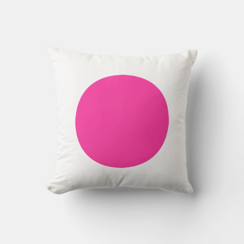 Round Colors _ Hot Pink and White Throw Pillow