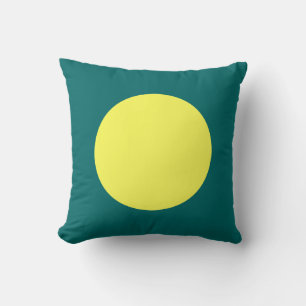 Round Colors - Lt Yellow and Moss Green Throw Pillow