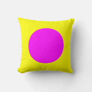 Round Colors - Magenta and Yellow Throw Pillow