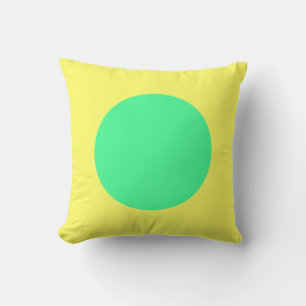 Round Colors - Mint Green and Lt Yellow Throw Pillow