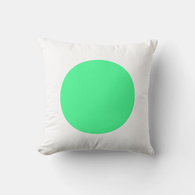 Round Colors - Mint Green and White Throw Pillow (Front)